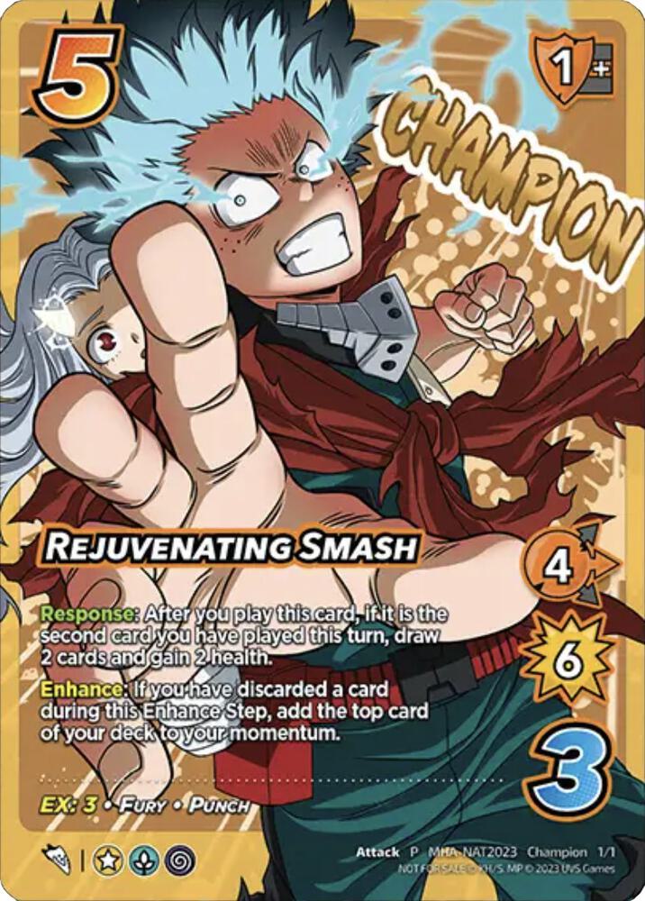 Rejuvenating Smash (Pro Hero Nationals 2023 Champion), UniVersus: My Hero Academia Promo Cards MHA-NAT2023 Champion 1/1