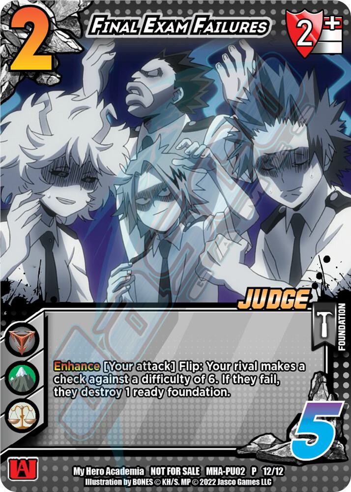 Final Exam Failures (Plus Ultra Pack 2 Judge), UniVersus: My Hero Academia Promo Cards MHA-PU02 P 12/12