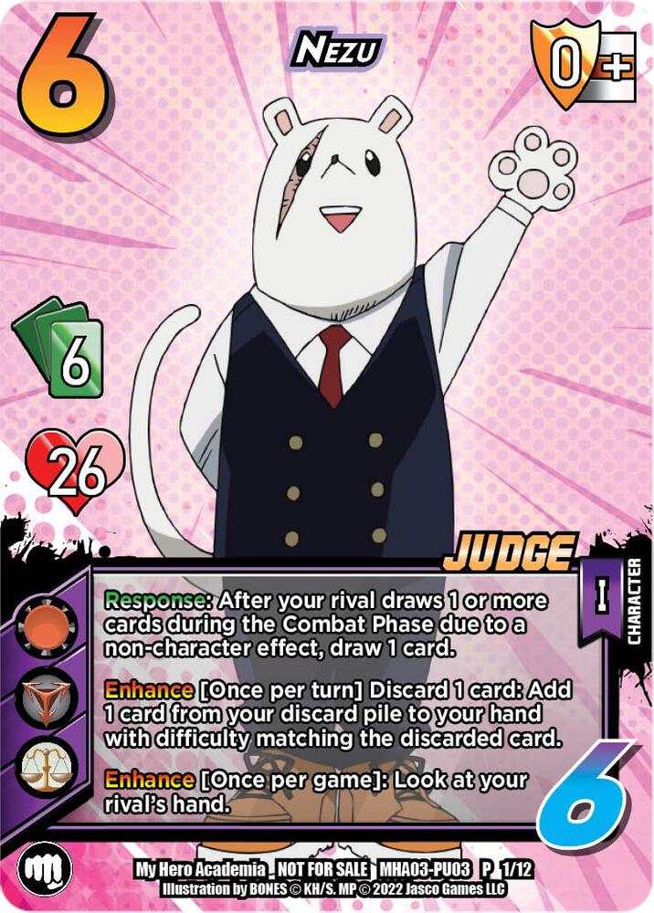 Nezu (Plus Ultra Pack 3 Judge), UniVersus: My Hero Academia Promo Cards MHA-PU03 P 1/12