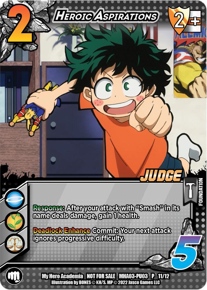 Heroic Aspirations (Plus Ultra Pack 3 Judge), UniVersus: My Hero Academia Promo Cards MHA-PU03 P 11/12