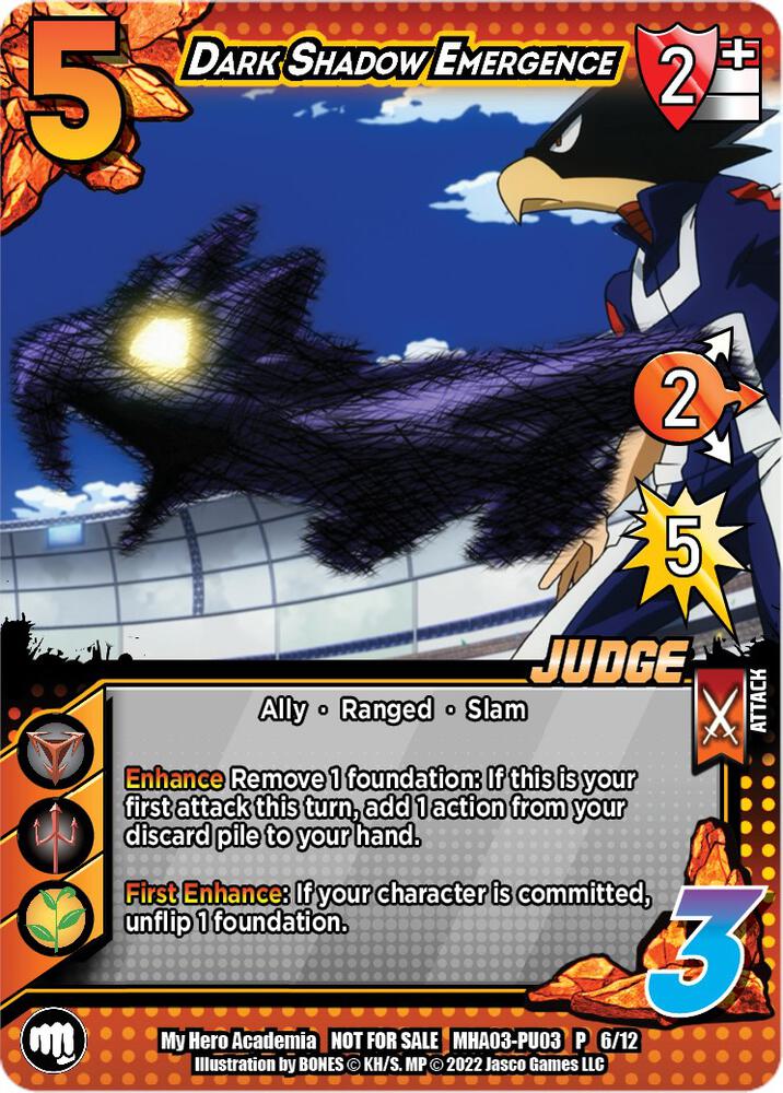 Dark Shadow Emergence (Plus Ultra Pack 3 Judge), UniVersus: My Hero Academia Promo Cards MHA-PU03 P 6/12