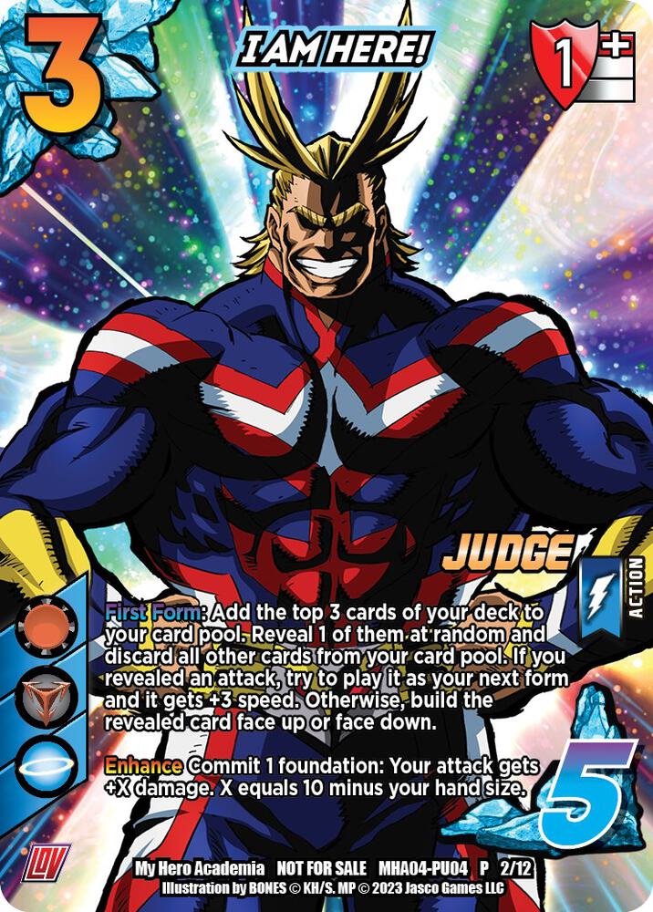 I AM HERE! (Plus Ultra Pack 4 Judge), UniVersus: My Hero Academia Promo Cards MHA-PU04 P 2/12