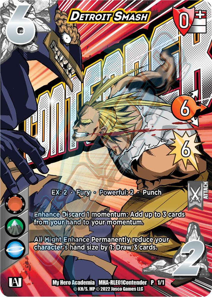 Detroit Smash (Regional License Exam 2021 Contender), UniVersus: My Hero Academia Promo Cards MHA-RLE01Contender P 1/1