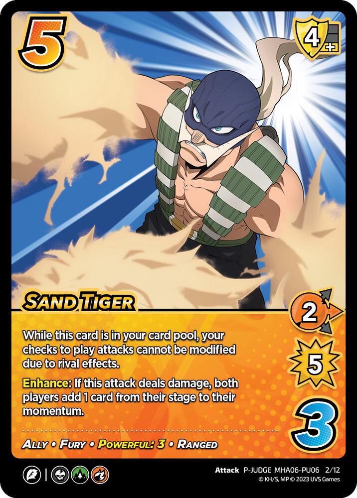 Sand Tiger (Plus Ultra Pack 6 Judge), UniVersus: My Hero Academia Promo Cards P-JUDGE MHA06-PU06 2/12