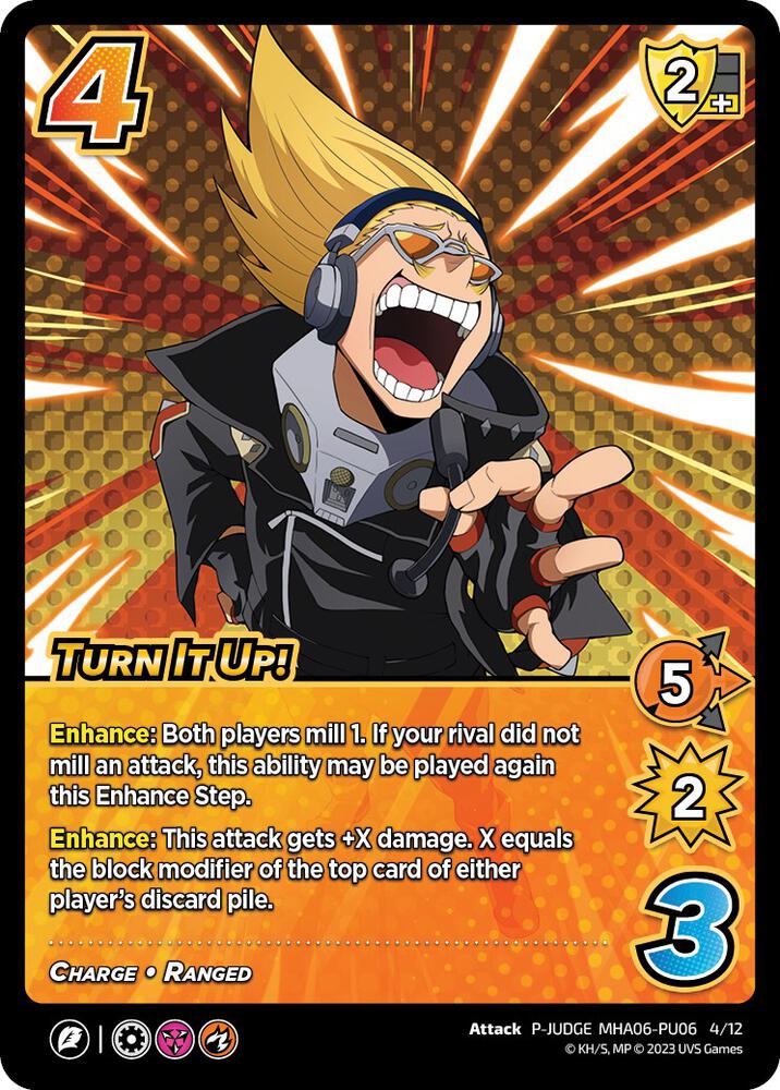 Turn It Up! (Plus Ultra Pack 6 Judge), UniVersus: My Hero Academia Promo Cards P-JUDGE MHA06-PU06 4/12