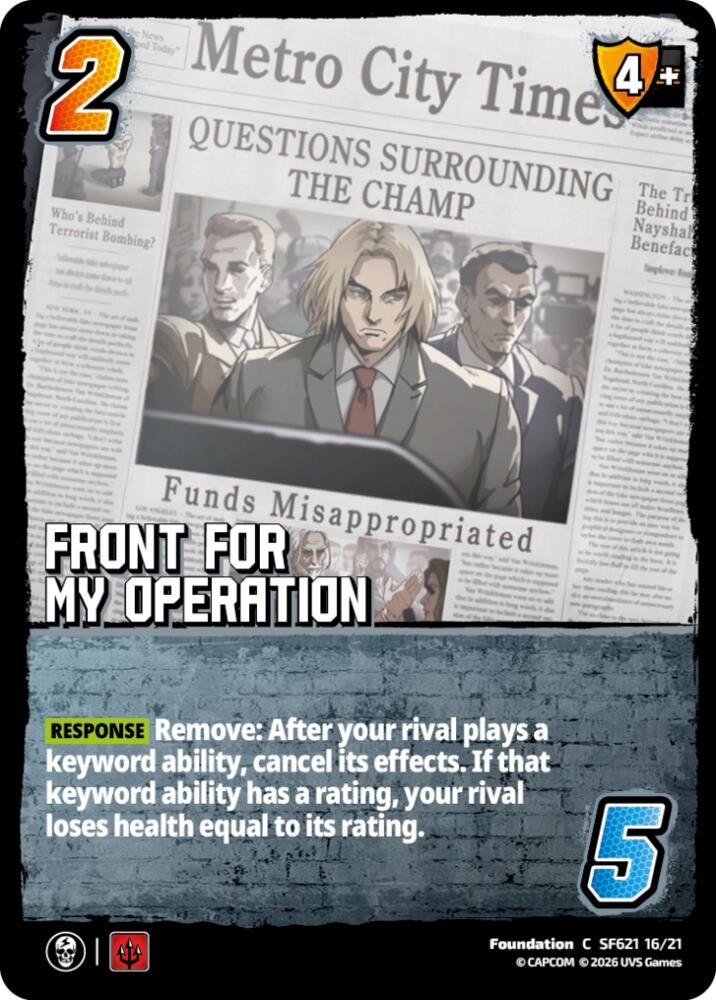 Front For My Operation, Challenger Series: Street Fighter 6 - Series 2 SF621 16/21