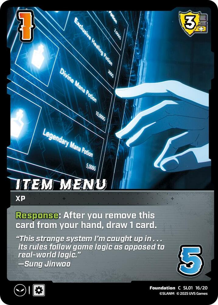 Item Menu, Challenger Series: Solo Leveling SL01 16/20