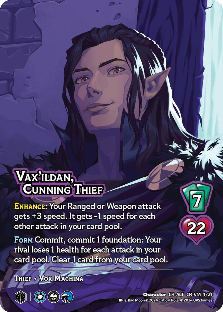 Vax'ildan, Cunning Thief (Alternate Art), Challenger Series: Vox Machina and Mighty Nein CR-VM 1/21