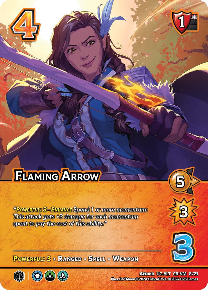 Flaming Arrow (Alternate Art), Challenger Series: Vox Machina and Mighty Nein CR-VM 8/21
