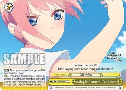 Acting Performance of an Actress, The Quintessential Quintuplets Movie 5HY/W101-E022 CC