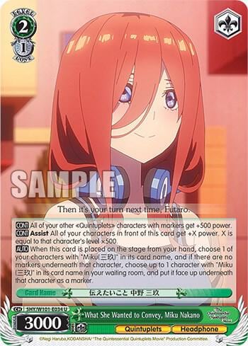What She Wanted to Convey, Miku Nakano, The Quintessential Quintuplets Movie 5HY/W101-E034 U