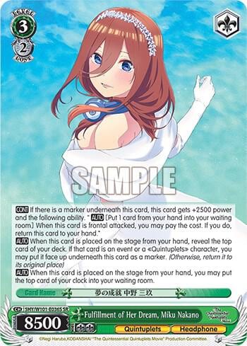 Fulfillment of Her Dream, Miku Nakano (SR), The Quintessential Quintuplets Movie 5HY/W101-E036S SR