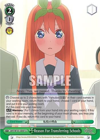 Reason For Transferring Schools, The Quintessential Quintuplets Movie 5HY/W101-E047 U