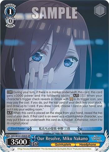 Our Resolve, Miku Nakano (SR), The Quintessential Quintuplets Movie 5HY/W101-E083S SR