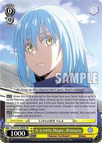A 3.14% Hope, Rimuru (SR), That Time I Got Reincarnated as a Slime Vol.3 TSK/S101-E004S SR
