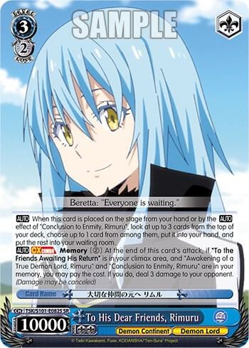 To His Dear Friends, Rimuru (SR), That Time I Got Reincarnated as a Slime Vol.3 TSK/S101-E082S (SR)