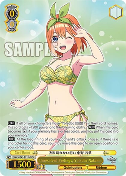 Unresolved Feelings, Yotsuba Nakano (IGP), The Quintessential Quintuplets Specials Premium Booster 5HY/WE43-E01IGP IGP