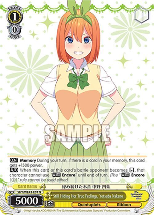 Still Hiding Her True Feelings, Yotsuba Nakano, The Quintessential Quintuplets Specials Premium Booster 5HY/WE43-E07 N