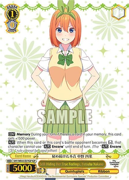 Still Hiding Her True Feelings, Yotsuba Nakano (IGP), The Quintessential Quintuplets Specials Premium Booster 5HY/WE43-E07IGP IGP