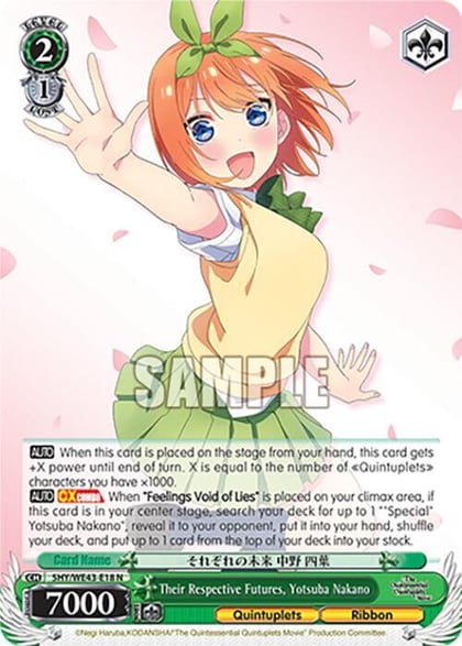 Their Respective Futures, Yotsuba Nakano, The Quintessential Quintuplets Specials Premium Booster 5HY/WE43-E18 N