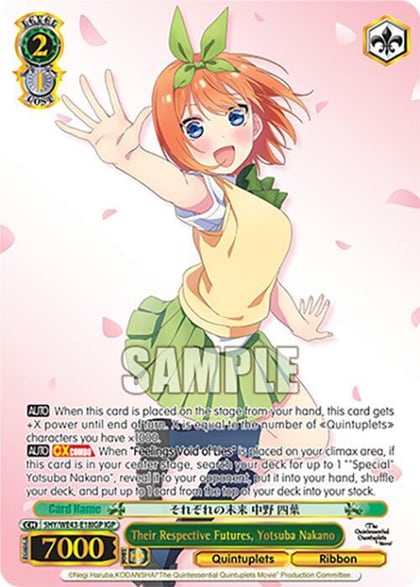 Their Respective Futures, Yotsuba Nakano (IGP), The Quintessential Quintuplets Specials Premium Booster 5HY/WE43-E18IGP IGP