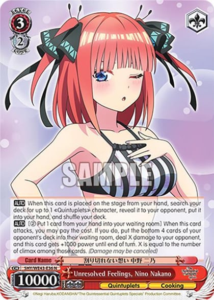 Unresolved Feelings, Nino Nakano, The Quintessential Quintuplets Specials Premium Booster 5HY/WE43-E36 N