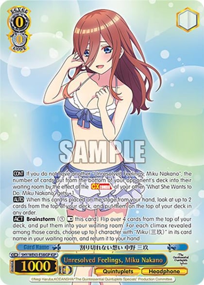 Unresolved Feelings, Miku Nakano (IGP), The Quintessential Quintuplets Specials Premium Booster 5HY/WE43-E38IGP IGP