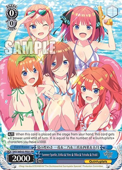 Summer Sparkle, Ichika & Nino & Miku & Yotsuba & Itsuki (PR), The Quintessential Quintuplets Specials Premium Booster 5HY/WE43-PE01 PR