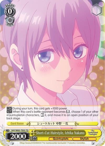 Short-Cut Hairstyle, Ichika Nakano, The Quintessential Quintuplets 5HY/W83-TE03 TD