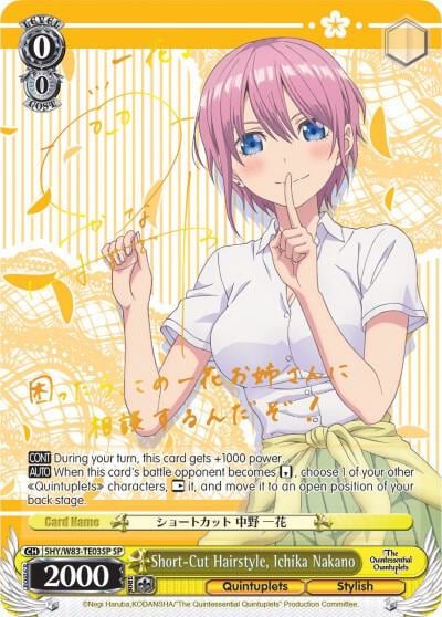 Short-Cut Hairstyle, Ichika Nakano (SP), The Quintessential Quintuplets 5HY/W83-TE03SP SP