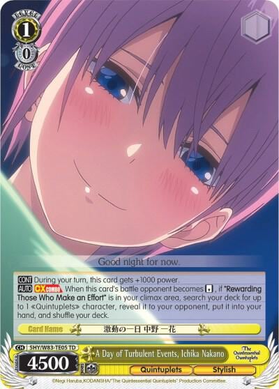 A Day of Turbulent Events, Ichika Nakano, The Quintessential Quintuplets 5HY/W83-TE05 TD