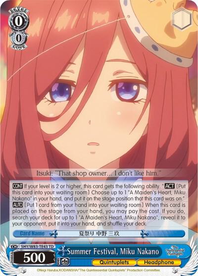 Summer Festival, Miku Nakano, The Quintessential Quintuplets 5HY/W83-TE43 TD