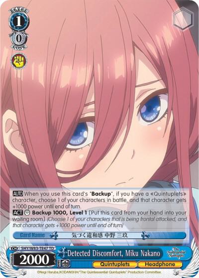 Detected Discomfort, Miku Nakano, The Quintessential Quintuplets 5HY/W83-TE47 TD