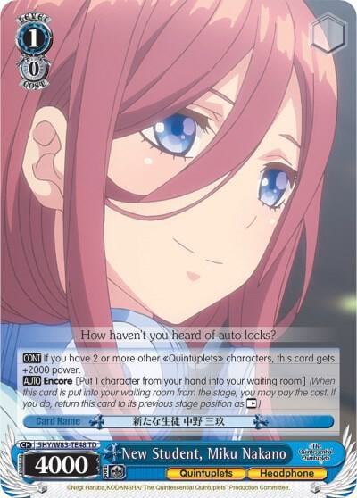 New Student, Miku Nakano, The Quintessential Quintuplets 5HY/W83-TE48 TD