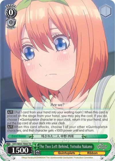 The Two Left Behind, Yotsuba Nakano, The Quintessential Quintuplets 5HY/W83-TE64 TD