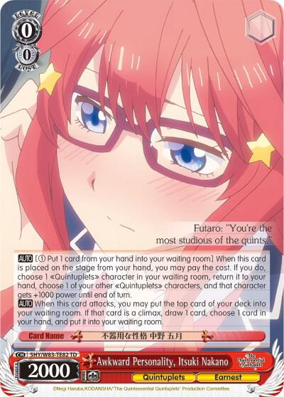 Awkward Personality, Itsuki Nakano, The Quintessential Quintuplets 5HY/W83-TE82 TD