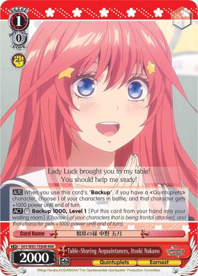 Table-Sharing Acquaintances, Itsuki Nakano (RRR), The Quintessential Quintuplets 5HY/W83-TE84R RRR