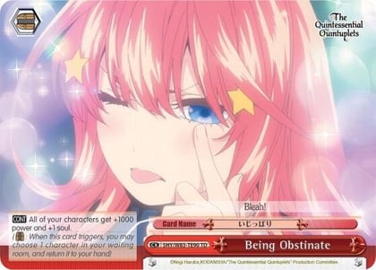 Being Obstinate, The Quintessential Quintuplets 5HY/W83-TE90 TD