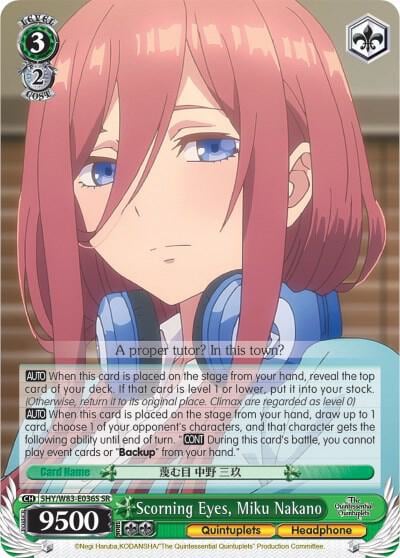 Scorning Eyes, Miku Nakano (SR), The Quintessential Quintuplets 5HY/W83-E036S SR