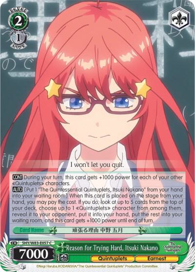 Reason for Trying Hard, Itsuki Nakano, The Quintessential Quintuplets 5HY/W83-E057 C