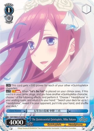 The Quintessential Quintuplets, Miku Nakano, The Quintessential Quintuplets 5HY/W83-E108 RR