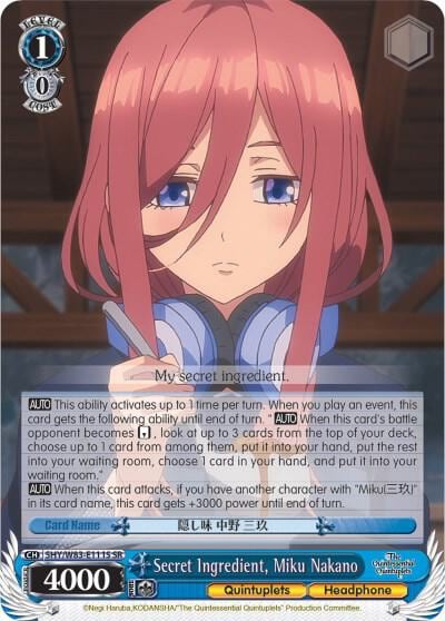 Secret Ingredient, Miku Nakano (SR), The Quintessential Quintuplets 5HY/W83-E111S SR