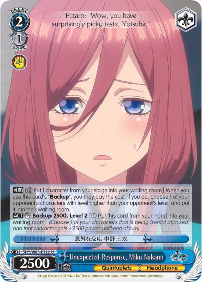 Unexpected Response, Miku Nakano, The Quintessential Quintuplets 5HY/W83-E122 U