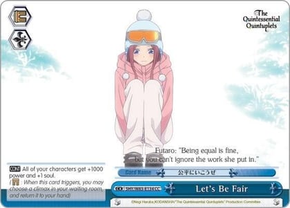 Let's Be Fair, The Quintessential Quintuplets 5HY/W83-E134 CC