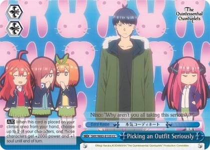 Picking an Outfit Seriously, The Quintessential Quintuplets 5HY/W83-E135 CC