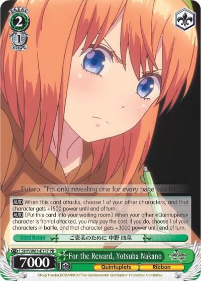 For the Reward, Yotsuba Nakano, The Quintessential Quintuplets 5HY/W83-E137 PR
