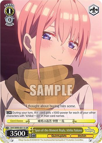 Spur-of-the-Moment Reply, Ichika Nakano (SR), The Quintessential Quintuplets 2 5HY/W90-E011S SR