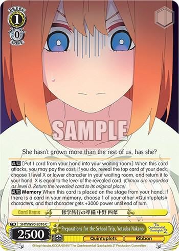 Preparations for the School Trip, Yotsuba Nakano, The Quintessential Quintuplets 2 5HY/W90-E016 C