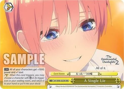 A Single Lie (RRR), The Quintessential Quintuplets 2 5HY/W90-E020R RRR