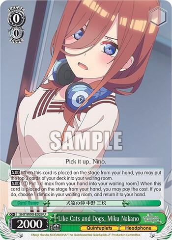 Like Cats and Dogs, Miku Nakano, The Quintessential Quintuplets 2 5HY/W90-E029 U